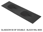 Plan double vasques système d’évacuation discret L 50 à 201 x P 40 à 51 cm, finition lisse mate, 10 couleurs, Résine Anti-bactérien Akrytan® teinté dans la masse, Livraison Offerte